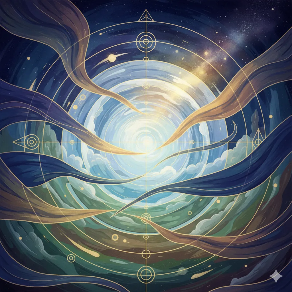 Created with Nano Banana — Cosmic visualization of Saju cosmology showing the interplay of Yin-Yang energies and celestial patterns that form the foundation of Four Pillars philosophy